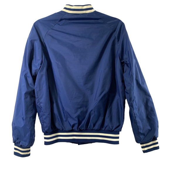 Vintage Wedgefield Jacket Mens Small S Blue Bomber Nylon Snap Up Varsity - Picture 2 of 14